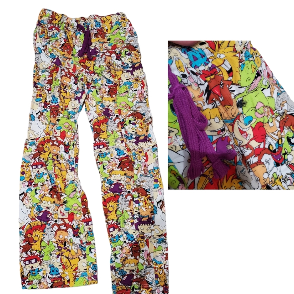 Vintage 90s Nickelodeon Cartoon Pajama Pants Size Large Excellent Rug Rats
